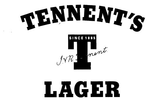 TENNENT'S T SINCE 1885 J.V.R. Tennent LAGER trademark