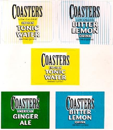 COASTERS LOW CALORIE INDIAN TONIC WATER CONTAINS QUININE trademark