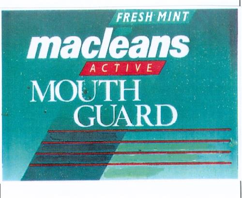 FRESH MINT macleans ACTIVE MOUTH GUARD trademark