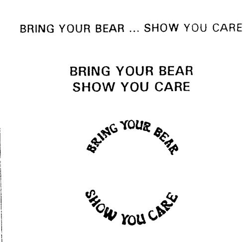 BRING YOUR BEAR ... SHOW YOU CARE trademark