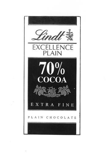 Lindt EXCELLENCE PLAIN 70% COCOA EXTRA FINE PLAIN CHOCOLATE trademark