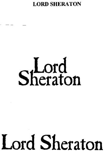 LORD SHERATON trademark