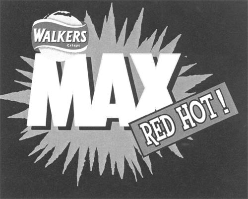 WALKERS Crisps MAX RED HOT trademark