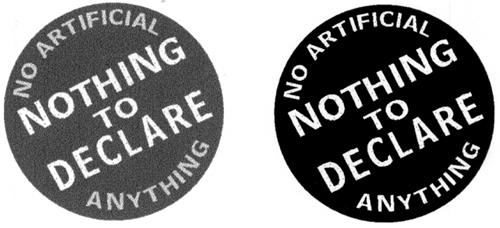 NO ARTIFICIAL ANYTHING NOTHING TO DECLARE trademark