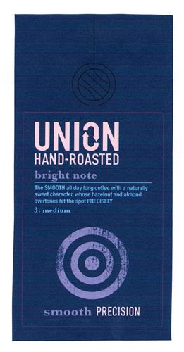 UNION HAND-ROASTED bright note smooth PRECISION trademark