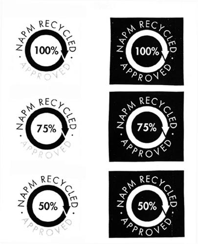 NAPM RECYCLED 100% APPROVED trademark