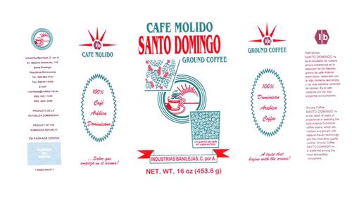 SANTO DOMINGO CAFE MOLIDO GROUND COFFEE trademark