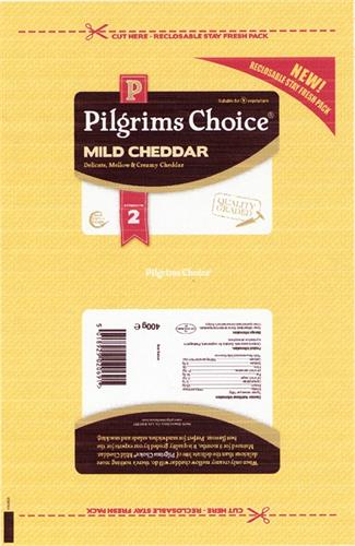 P Pilgrims Choice MILD CHEDDAR Delicate, Mellow & Creamy Cheddar trademark