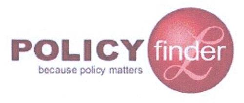 POLICY finder £ because policy matters. trademark