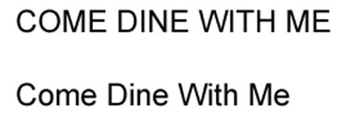 COME DINE WITH ME trademark