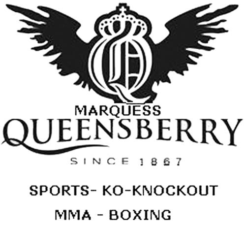 MARQUESS QUEENSBERRY SINCE 1867 SPORTS-KO-KNOCKOUT MMA-BOXING trademark