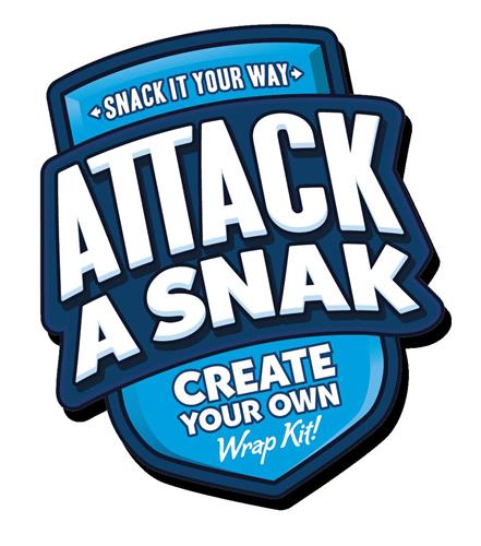 SNACK IT YOUR WAY ATTACK A SNAK CREATE YOUR OWN WRAP KIT! trademark