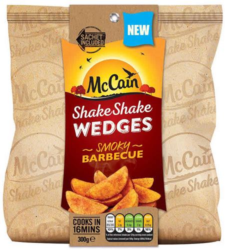 McCain ShakeShake WEDGES SMOKY BARBECUE SACHET INCLUDED COOKS IN 16MINS trademark