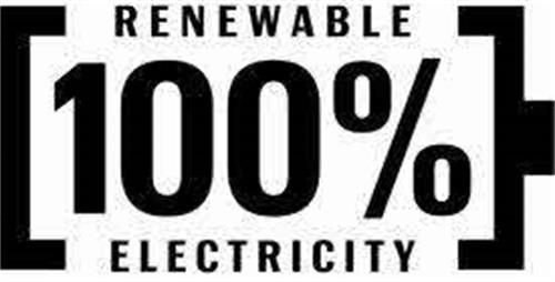 100% RENEWABLE ELECTRICITY trademark