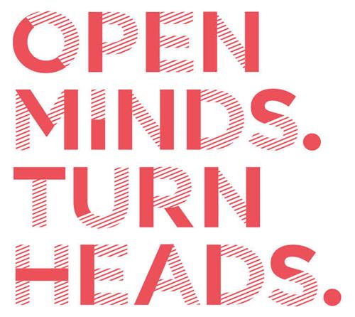 OPEN MINDS. TURN HEADS. trademark