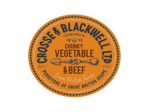 CROSSE & BLACKWELL LTD CHUNKY VEGETABLE & BEEF from British Farms PURVEYORS OF GREAT BRITISH SOUPS ESTABLISHED IN 1819 trademark