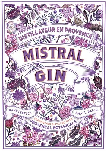 MISTRAL GIN DISTILLATEUR EN PROVENCE HANDCRAFTED SMALL BATCH PREMIUM GIN DISTILLED WITH PROVENCAL BOTANICALS trademark