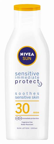 NIVEA SUN SENSITIVE IMMEDIATE PROTECT SOOTHES SENSITIVE SKIN 30 trademark