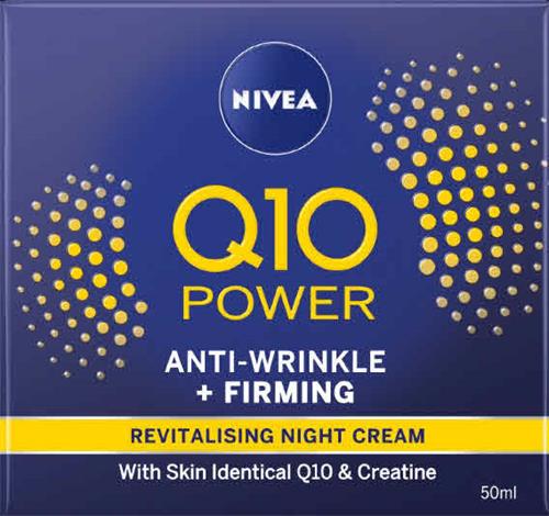 NIVEA Q10 POWER ANTI-WRINKLE + FIRMING REVITALISING NIGHT CREAM With Skin Identical Q10 & Creatine trademark