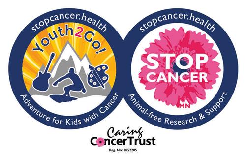 stopcancer.health Youth2Go! Adventure for Kids with Cancer STOP CANCER Animal-free Research & Support Caring C ncer Trust Reg. No. 1052205 trademark