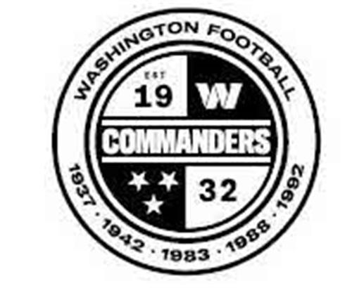 WASHINGTON FOOTBALL - EST 19 - 32 - W -COMMANDERS - 1937 - 1942 - 1983 - 1988 - 1992 trademark