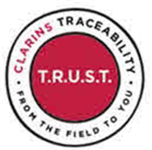 CLARINS TRACEABILITY T.R.U.S.T. FROM THE FIELD TO YOU trademark