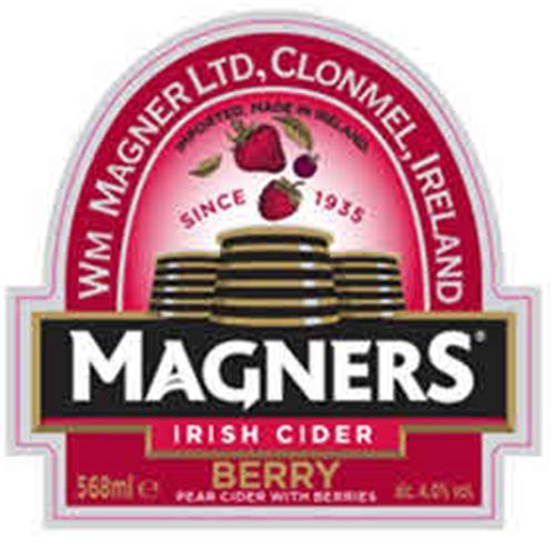 WM MAGNER LTD, CLONMEL, IRELAND,  SINCE 1935 MAGNERS IRISH CIDER BERRY PEAR CIDER WITH BERRIES trademark