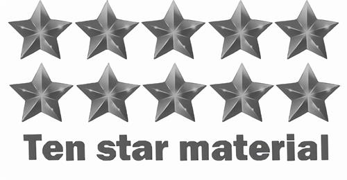 Ten star material trademark