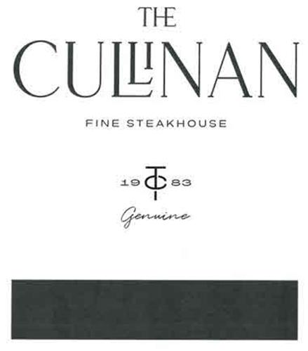 THE CULLINAN FINE STEAKHOUSE 19 TC 83 GENUINE trademark