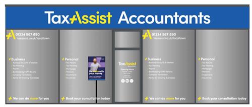 TAXASSIST ACCOUNTANTS 
A 01234 567 890
TAXASSIST.CO.UK/LOCALTOWN 
+ BUSINESS 
ACCOUNTS & TAXATION
TAX PLANNING 
PAYROLL
BOOKKEEPING & VAT RETURNS
COMPANY FORMATIONS
ADVICE FOR GROWING BUSINESSES
+ WE CAN DO MORE FOR YOU
+ PERSONAL 
TAX RETURNS 
TAX PLANNING MORTGAGES
PENSIONS 
INVESTMENTS 
INSURANCES
+ BOOK YOUR CONSULTATION TODAY trademark