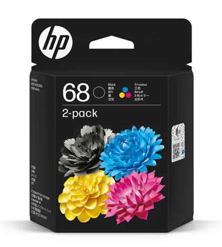 hp 68 2-pack black tri-colour trademark