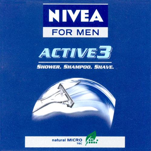 NIVEA FOR MEN ACTIVE 3 trademark