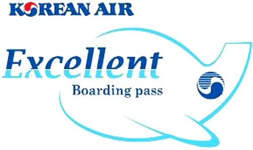 KOREAN AIR Excellent Boarding pass trademark