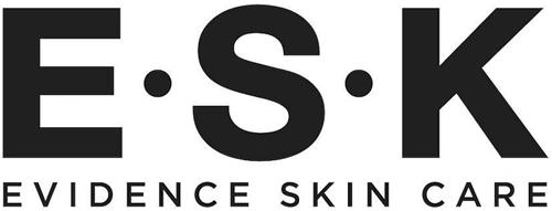 E·S·K EVIDENCE SKIN CARE trademark