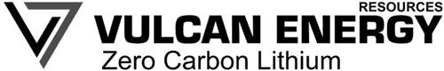 V VULCAN ENERGY RESOURCES Zero Carbon Lithium trademark