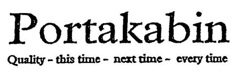 Portakabin Quality - this time - next time - every time trademark