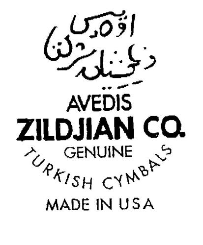 AVEDIS ZILDJIAN CO. GENUINE TURKISH CYMBALS MADE IN USA trademark