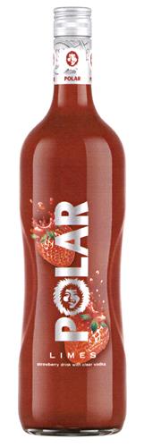 POLAR LIMES strawberry drink with clear vodka trademark