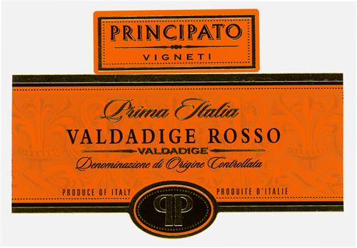 Prima Italia VALDADIGE ROSSO VALDADIGE PRINCIPATO VIGNETI trademark