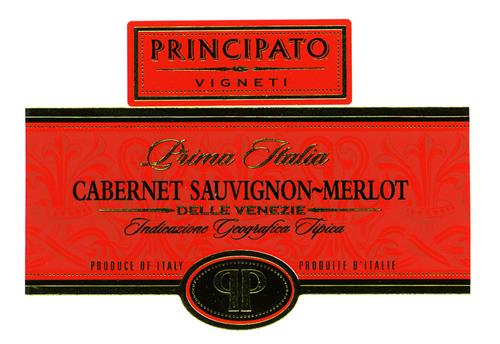 Prima Italia CABERNET SAUVIGNON-MERLOT DELLE VENEZIE PRINCIPATO VIGNETI trademark