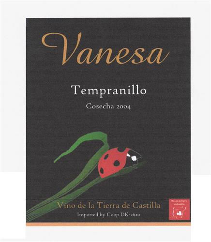 Vanesa Tempranillo Cosecha 2004 Vino de la Tierra de Castilla trademark