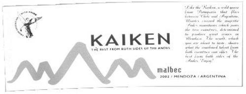 KAIKEN THE BEST FROM BOTH SIDES OF THE ANDES trademark