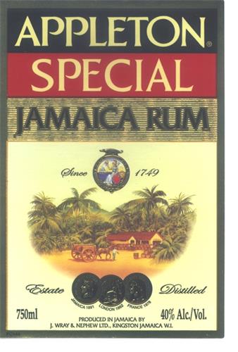 APPLETON SPECIAL JAMAICA RUM Since 1749 Estate Distilled trademark