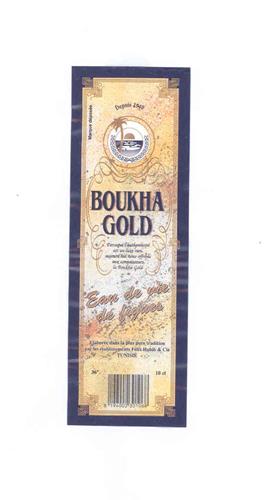 Depuis 1940 BOUKHA GOLD Eau de vie de figues Elaborée dans la plus pure tradition par les établissements Félix Habib & Cie TUNISIE 36° 10 cl trademark