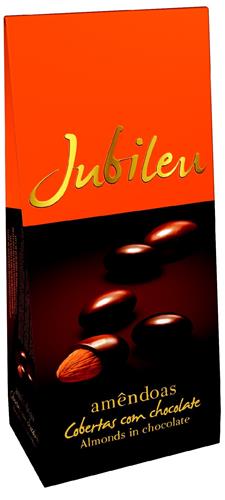 Jubileu amêndoas Cobertas com chocolate Almonds in chocolate trademark