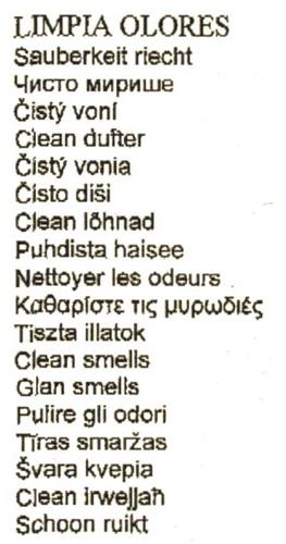 Limpia olores, sauberkeit riecht, ?itsy voni, clean dufter, ?istý vonia, ?isto diši, clean löhnad, puhdista haisee, nettoyer les odeurs, tiszta illatok, clean smells, glan smells, pulire gli odori, t?ras smaržas , švara kvepia, clean irwejja?, schoon trademark