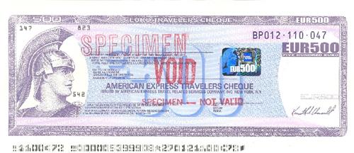 AMERICAN EXPRESS TRAVELLERS CHEQUE EURO trademark