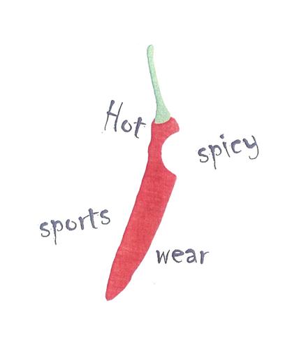 Hot spicy sports wear trademark