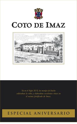 COTO DE IMAZ 
Ya en el Siglo XVI, los monjes de Irache cultivaban la viña y elaboraban excelentes vinos en el recinto fortificado de Imaz.
ESPECIAL ANIVERSARIO trademark