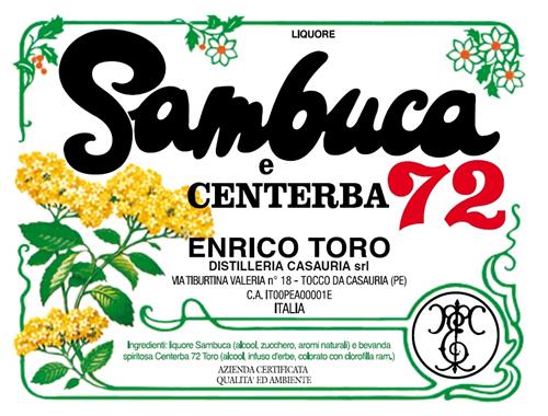 LIQUORE SAMBUCA E CENTERBA 72 ENRICO TORO TC trademark